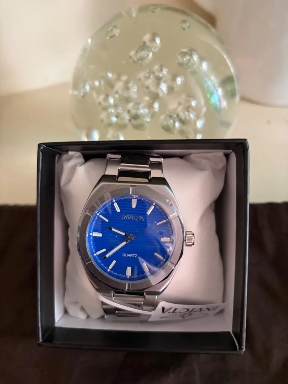 Men's Invicta Celestial Polaris Watch Brushed Steel Blue Dial Quartz Movement